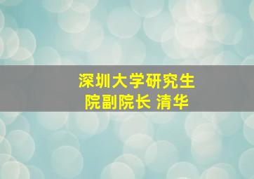 深圳大学研究生院副院长 清华